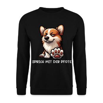 Talk to the Paw Corgi Corgi Welsh Corgi - Unisex Sweatshirt - black - Front - Alina (178cm) & Michal (187cm)