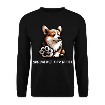 Talk to the Paw Corgi Corgi Welsh Corgi - Unisex Sweatshirt - black - Front - Alina (178cm) & Michal (187cm)