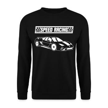White racing car - Unisex Sweatshirt - black - Front - Alina (178cm) & Michal (187cm)