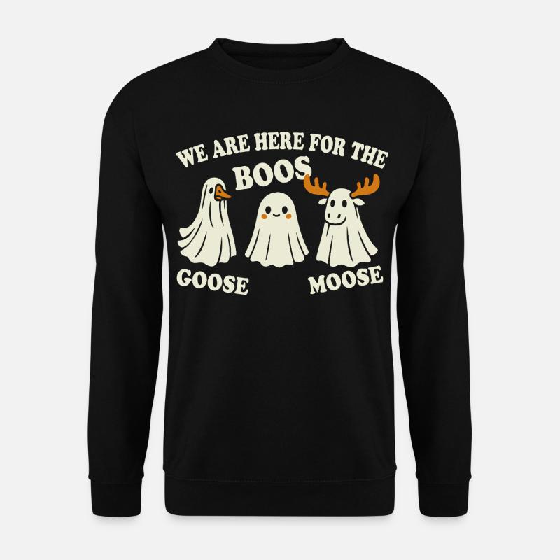 Fantômes d’Halloween - Goose Moose Boos - Sweat-shirt Unisexe - noir