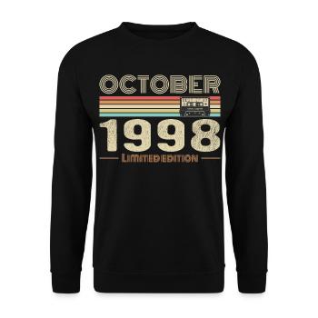 Anniversaire octobre 1998 - Birthday october 1998 - Sweat-shirt Unisexe - noir - Devant - Alina (178cm) & Michal (187cm)