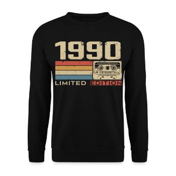 Legenden 1990 Jahrgang 1990 Jubiläum Jahrgang 1990 - Unisex Pullover - Schwarz - Vorne - Alina (178cm) & Michal (187cm)
