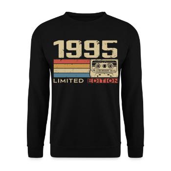 Légendes 1995 Millésime 1995 Jubilé 1995 vintage  - Sweat-shirt Unisexe - noir - Devant - Alina (178cm) & Michal (187cm)