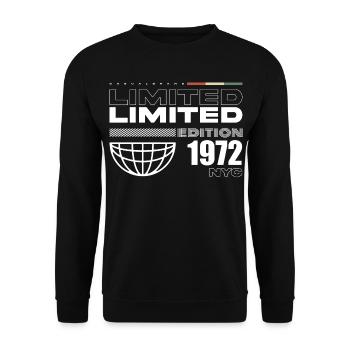 1972 Birthday Gift - Vintage 1972, 53rd Birth - Unisex Sweatshirt - black - Front - Alina (178cm) & Michal (187cm)