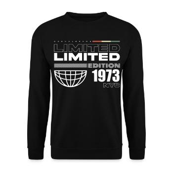 1973 Birthday Gift - Vintage 1973, 52nd Birth - Unisex Sweatshirt - black - Front - Alina (178cm) & Michal (187cm)