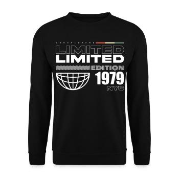 1979 Birthday Gift - Vintage 1979, 46th Birth - Unisex Sweatshirt - black - Front - Alina (178cm) & Michal (187cm)