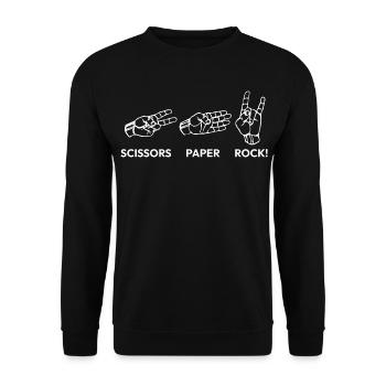Siccors Paper Rock - Heavy Rock Edition - Unisex Sweatshirt - black - Front - Alina (178cm) & Michal (187cm)