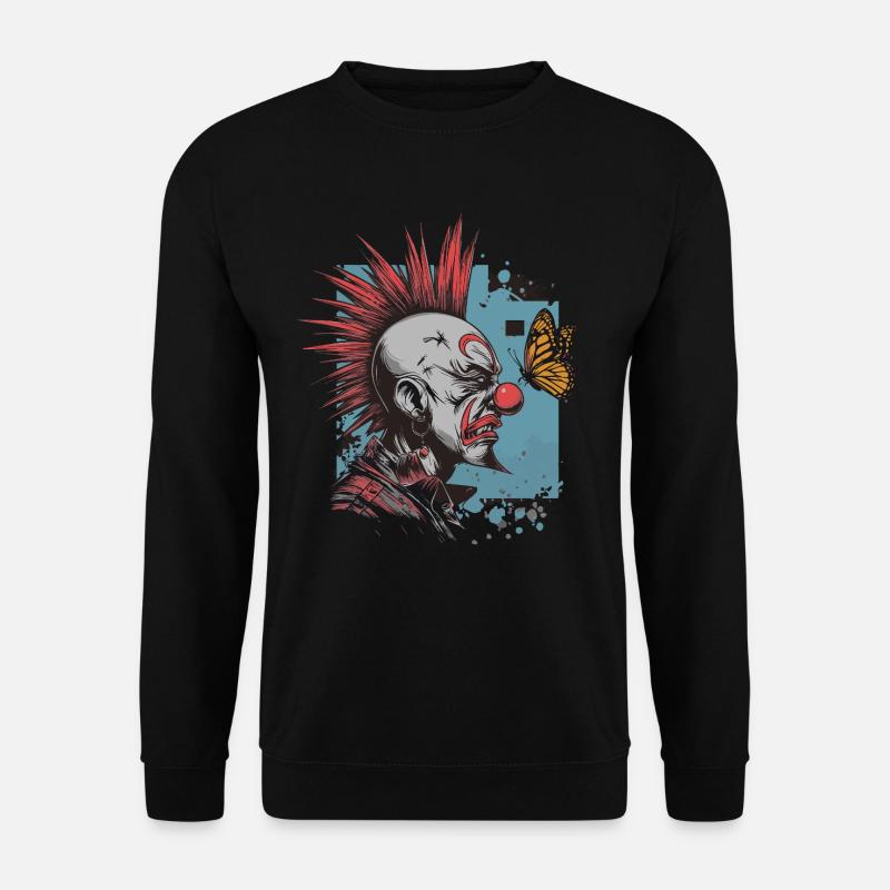 clownPunk und Schmetterling - Unisex Pullover - Schwarz