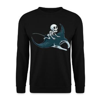 Squelette sur raie manta - Sweat-shirt Unisexe - noir - Devant - Alina (178cm) & Michal (187cm)