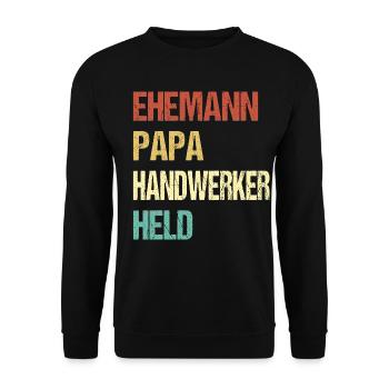 Mari Papa Artisan Héros Dicton - Sweat-shirt Unisexe - noir - Devant - Alina (178cm) & Michal (187cm)