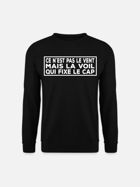 Devis Voile Française – Voile & Vent - Sweat-shirt Unisexe - noir