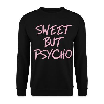 Dicton doux mais psychopathe en rose - Sweat-shirt Unisexe - noir - Devant - Alina (178cm) & Michal (187cm)