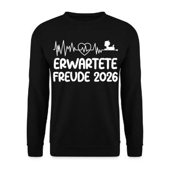 Werdende Mutter ERWARTETE FREUDE 2026 Lustig - Unisex Pullover - Schwarz - Vorne - Alina (178cm) & Michal (187cm)