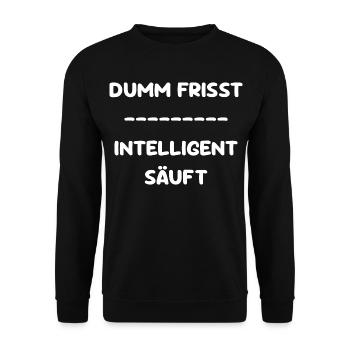 Stupid Eats - Intelligent Drinks - Unisex Sweatshirt - black - Front - Alina (178cm) & Michal (187cm)