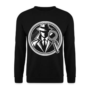 Detective Design – À la recherche d’indices à la loupe - Sweat-shirt Unisexe - noir - Devant - Alina (178cm) & Michal (187cm)