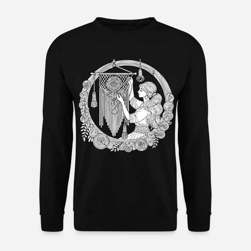 Makramee Design – Kreativität & Boho Style - Unisex Pullover - Schwarz