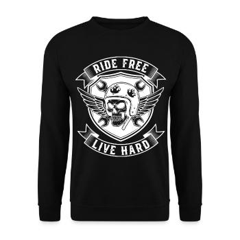Biker Design - Roulez librement, vivez dur - Sweat-shirt Unisexe - noir - Devant - Alina (178cm) & Michal (187cm)