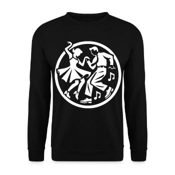 Conception de silhouette rock 'n' roll - Sweat-shirt Unisexe - noir - Devant - Alina (178cm) & Michal (187cm)