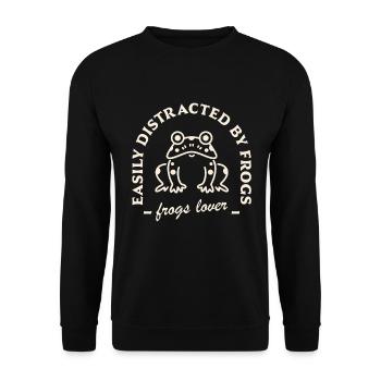 Lustige Froschliebhaber humorvolle Zitate - Unisex Pullover - Schwarz - Vorne - Alina (178cm) & Michal (187cm)