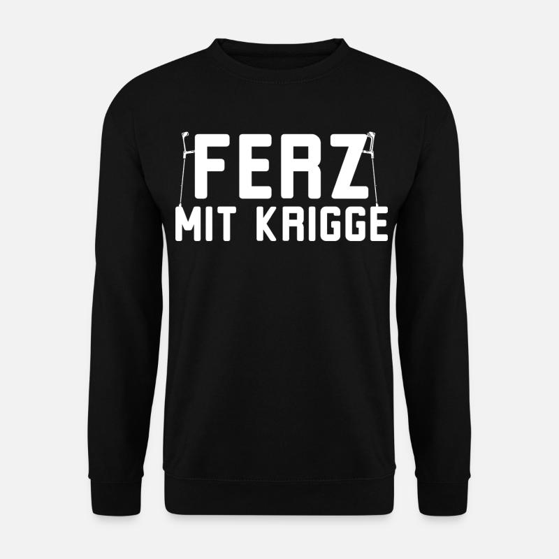 Ferz mit Krigge Hessisch Hessen Dialekt - Unisex Pullover - Schwarz