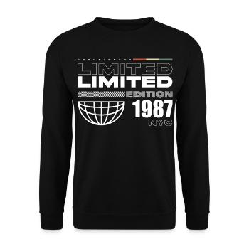 1987 Birthday Gift - Vintage 1987, 38th Birth - Unisex Sweatshirt - black - Front - Alina (178cm) & Michal (187cm)