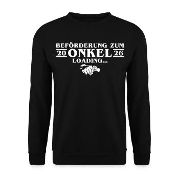 Annonce de la grossesse - Oncle enceinte 2026 - Sweat-shirt Unisexe - noir - Devant - Alina (178cm) & Michal (187cm)