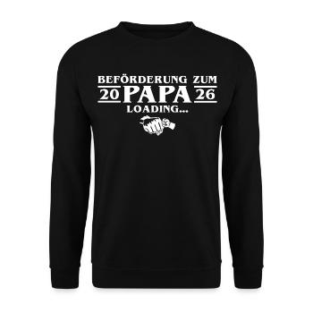 Annonce de la grossesse - Future papa 2026 - Sweat-shirt Unisexe - noir - Devant - Alina (178cm) & Michal (187cm)