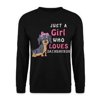 La fille aime les teckels T-shirt - Sweat-shirt Unisexe - noir - Devant - Alina (178cm) & Michal (187cm)