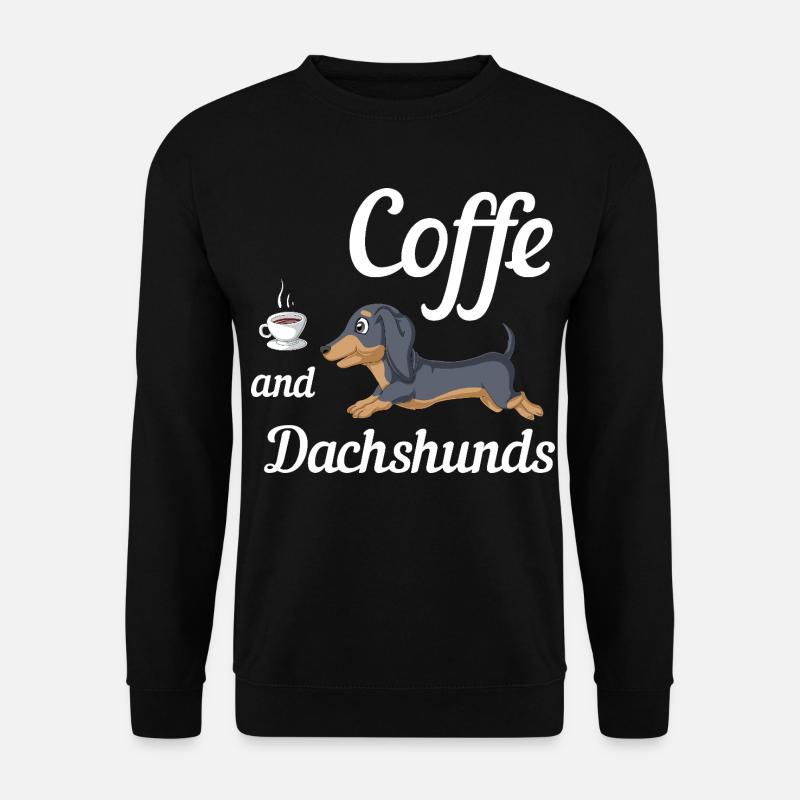 Kaffee Und Dackel T-Shirt - Unisex Pullover - Schwarz
