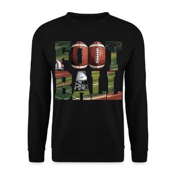 Maillot de football américain avec ballon et casque - Sweat-shirt Unisexe - noir - Devant - Alina (178cm) & Michal (187cm)