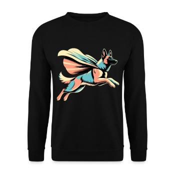 Super Maligator Belgischer Schäferhund Geschenk - Unisex Pullover - Schwarz - Vorne - Alina (178cm) & Michal (187cm)
