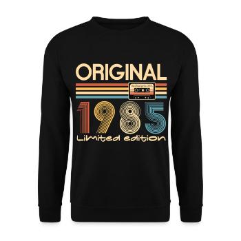 Anniversaire 40 Ans Original 1985 Cadeau Fête - Sweat-shirt Unisexe - noir - Devant - Alina (178cm) & Michal (187cm)