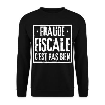 TAX FRAUD IS NOT GOOD - Unisex Sweatshirt - black - Front - Alina (178cm) & Michal (187cm)