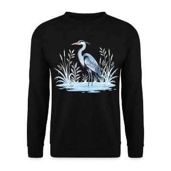 Héron cendré dans le paysage hivernal - Sweat-shirt Unisexe - noir - Devant - Alina (178cm) & Michal (187cm)
