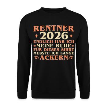 Kollege Abschied Rente 2026 - Rentner - Unisex Pullover - Schwarz - Vorne - Alina (178cm) & Michal (187cm)