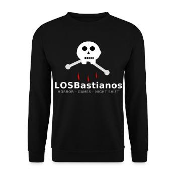 LosBastianos „Blutnacht“ – Skull & Bones - Unisex Pullover - Schwarz - Vorne - Alina (178cm) & Michal (187cm)