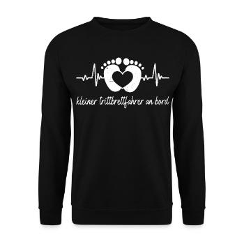 Expectant mother LITTLE FREEBOARD RIDER ON BOARD - Unisex Sweatshirt - black - Front - Alina (178cm) & Michal (187cm)