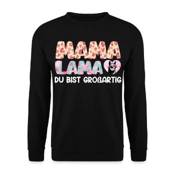 MAMA LAMA TU ES SUPER Drôle - Sweat-shirt Unisexe - noir - Devant - Alina (178cm) & Michal (187cm)