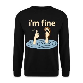 T-shirt drôle Je suis bien Meme humour dire design - Sweat-shirt Unisexe - noir - Devant - Alina (178cm) & Michal (187cm)