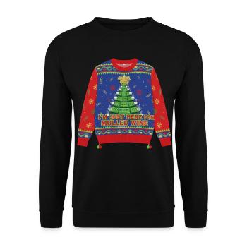 Here for mulled wine - Unisex Sweatshirt - black - Front - Alina (178cm) & Michal (187cm)