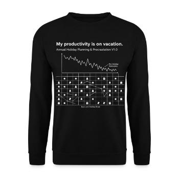 Productivité en vacances - Sweat-shirt Unisexe - noir - Devant - Alina (178cm) & Michal (187cm)