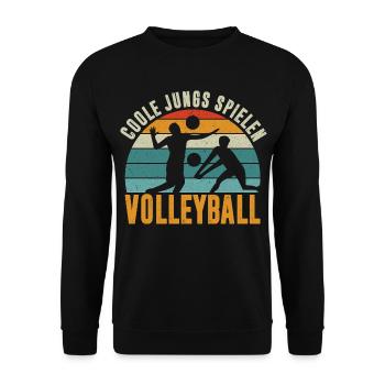 Volleyball Gift Volleyball Player Boys - Unisex Sweatshirt - black - Front - Alina (178cm) & Michal (187cm)