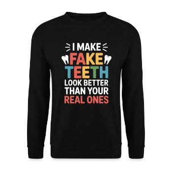 Zahntechniker Präzisionsarbeit - Unisex Pullover - Schwarz - Vorne - Alina (178cm) & Michal (187cm)