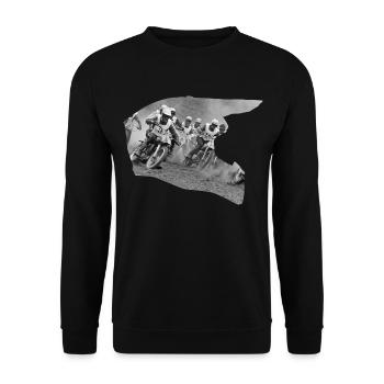 Motocross Helm schwarz-weißes Design - 2 - Unisex Pullover - Schwarz - Vorne - Alina (178cm) & Michal (187cm)