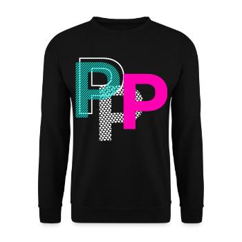 P Letter - Unisex Sweatshirt - black - Front - Alina (178cm) & Michal (187cm)