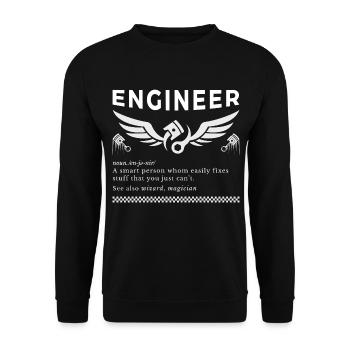 ENGINEER – The Definition Tee - Unisex Sweatshirt - black - Front - Alina (178cm) & Michal (187cm)