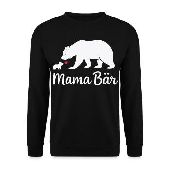 Future Maman MAMA BEAR Rétro Drôle - Sweat-shirt Unisexe - noir - Devant - Alina (178cm) & Michal (187cm)