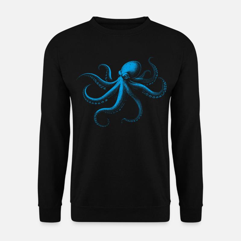 Oktopus in Monochrom - Unisex Pullover - Schwarz