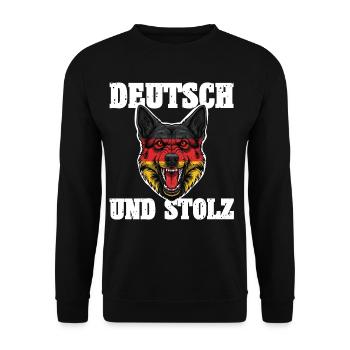 German Shepherd - Unisex Sweatshirt - black - Front - Alina (178cm) & Michal (187cm)