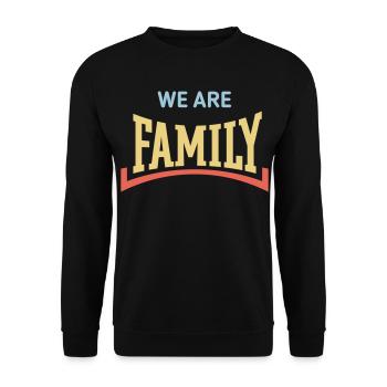 We Are Family (Familie / Eltern / Konkav / 3C) - Unisex Pullover - Schwarz - Vorne - Alina (178cm) & Michal (187cm)